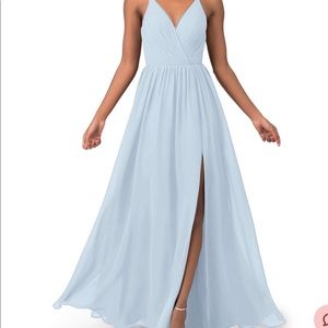 Azazie Gracie Dress Size 6 in Mist